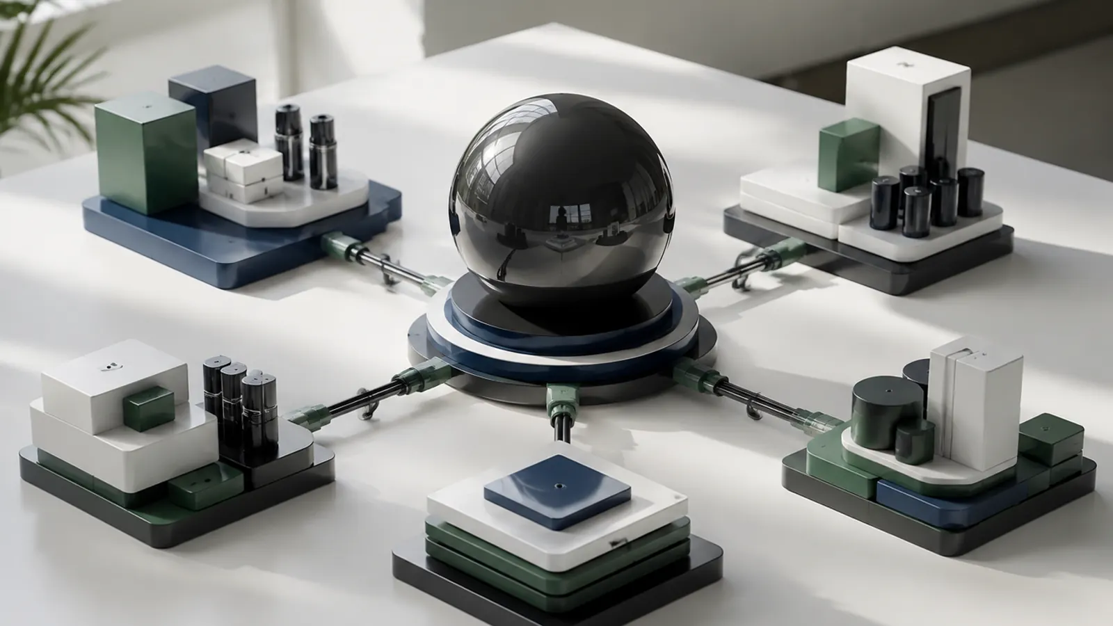以 MagicBall 为中心连接多个可扩展商业模块的生态研究模型